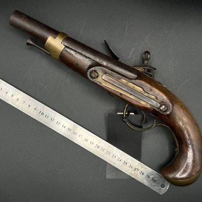 A Scarce Brass Mounted Spanish Napoleonic Era Military Migulet Lock Belt Pistol Circa 1810