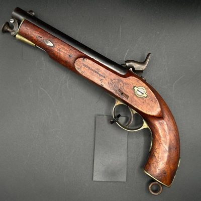 Near Mint English Model 1858 Single Shot Percussion Cavalry Pistol Dated 1871
