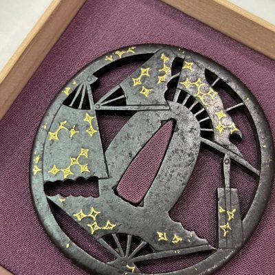 Japanese tsuba. Certified.