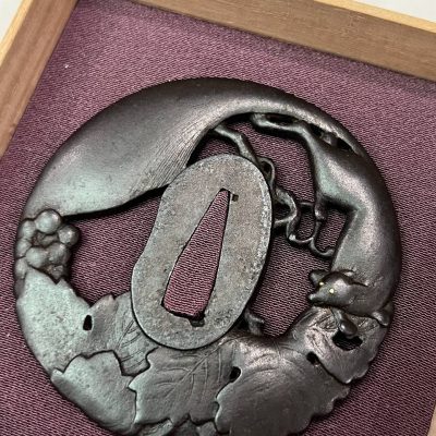 Japanese tsuba . Certified.