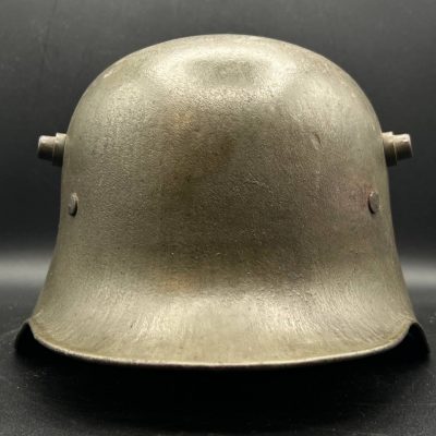 German M16 Stahlhelm – Early Type with Rare Complete Leather Band Liner, All Original Paint. Extremely rare!