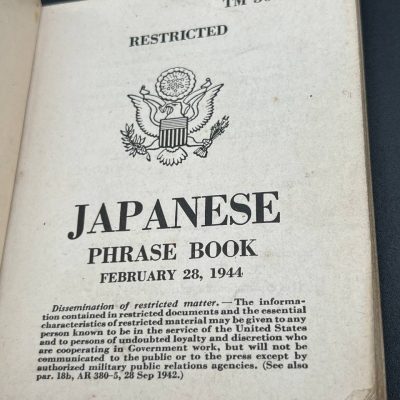 U.S. Army Japanese Phrase Book TM 30-641 – War Department, February 28, 1944