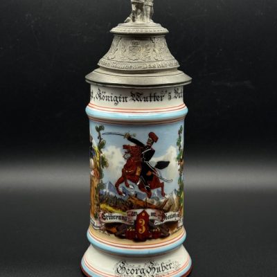 Bavarian Reservist Beer Stein – 2nd Field Artillery Regiment “Königin Mutter,” 5th Battery, Munich, 1900–1902.