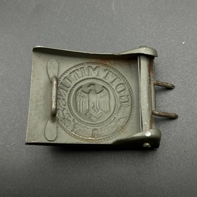 German Army (Heer) Belt Buckle, field-grey painted, RZM type. Rare!