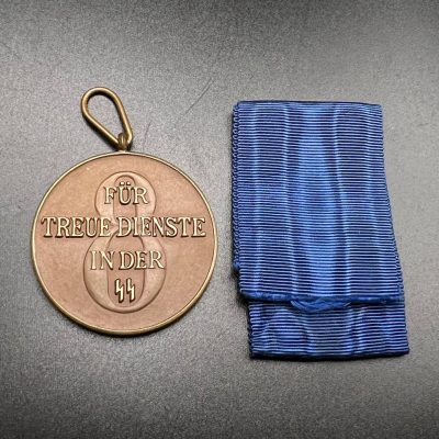 SS Long Service Medal, (8 Years), with ribbon