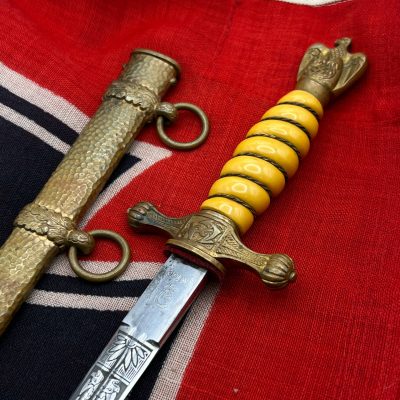 Kriegsmarine Dagger Second Model by WKC Hammered Scabbard