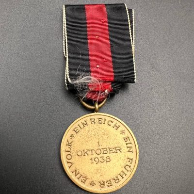 Sudetenland Medal (1 October 1938 Commemorative Medal)