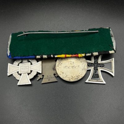4-Piece Medal Bar of a Baden Official. Baden Bravery Medal and Third Reich Civil Service Long Service Award.
