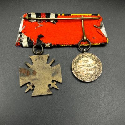 Medal Bar of a Württemberg Veteran. Bravery Medal and Hindenburg Honor Cross (WWI Veteran).