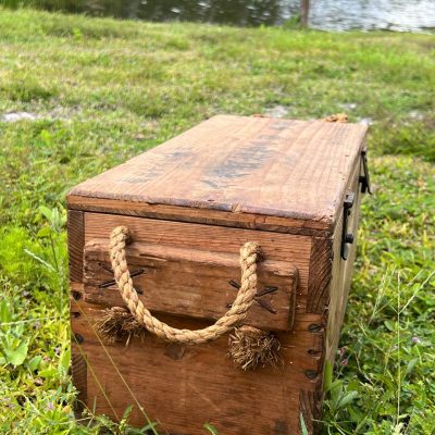 Imperial Japanese Army WWII Wooden Ammunition / Supply Crate, Showa 15 (1940), Original Rope Handles