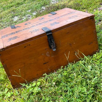 Imperial Japanese Army WWII Field Air Compressor (AC Type) Spare Parts Wooden Tool Box — Kubota Iron Works — Named American GI Bring-Back