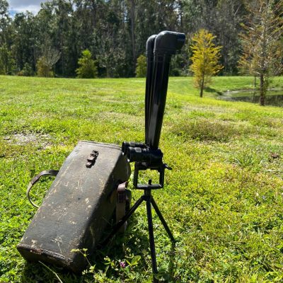 Imperial Japanese Army WWII 8×6 “Rabbit Ears” Trench/Artillery Periscope Binoculars — Nikko — Complete with Original Tripod & Canvas Carry Case