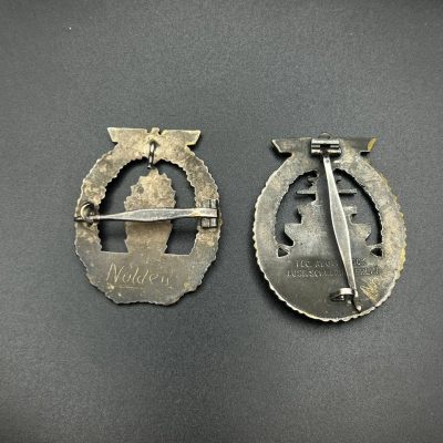 Kriegsmarine Fleet War Badge and Minesweeper War Badge from the Estate of Navy Sailor “NOLDEN”