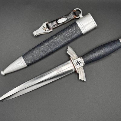 DLV/NSFK Dagger, Model 1937 (aluminum fittings). [Helbig F.&A. GAEFLER, Steinbach]. Manufacturer’s stamp. MINT