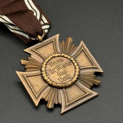 NSDAP Long Service Cross (10 Years), Bronze, in box, with Ribbon.