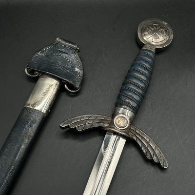 Luftwaffe Officer’s Sword (Offizierschwert / Fliegerschwert) (nickel-silver fittings). [E. & F. Horster]. Stamp – “5”. Personalised.